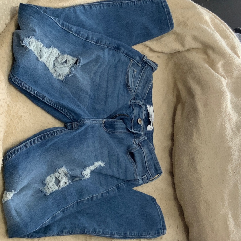 Hollister Blue Distressed skinny Jeans